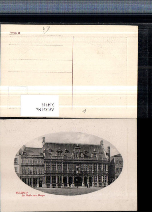 314718,Tournai La Halle aux Draps Gebäude Präge Passepartout