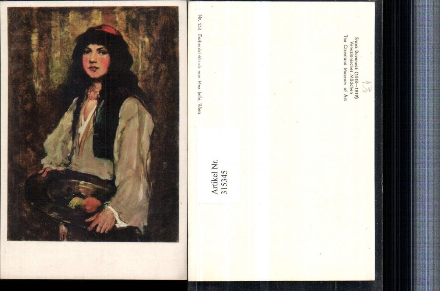 315345,Künstler AK Franz Duveneck Venezianisches Mädchen Volkstyp
