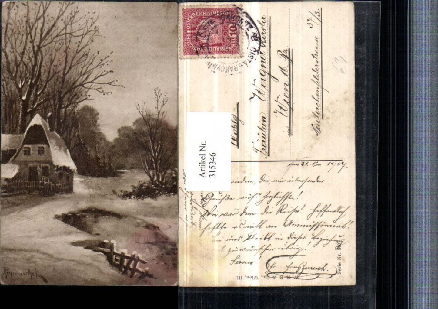315346, Artist AK Winter Landscape House Forest