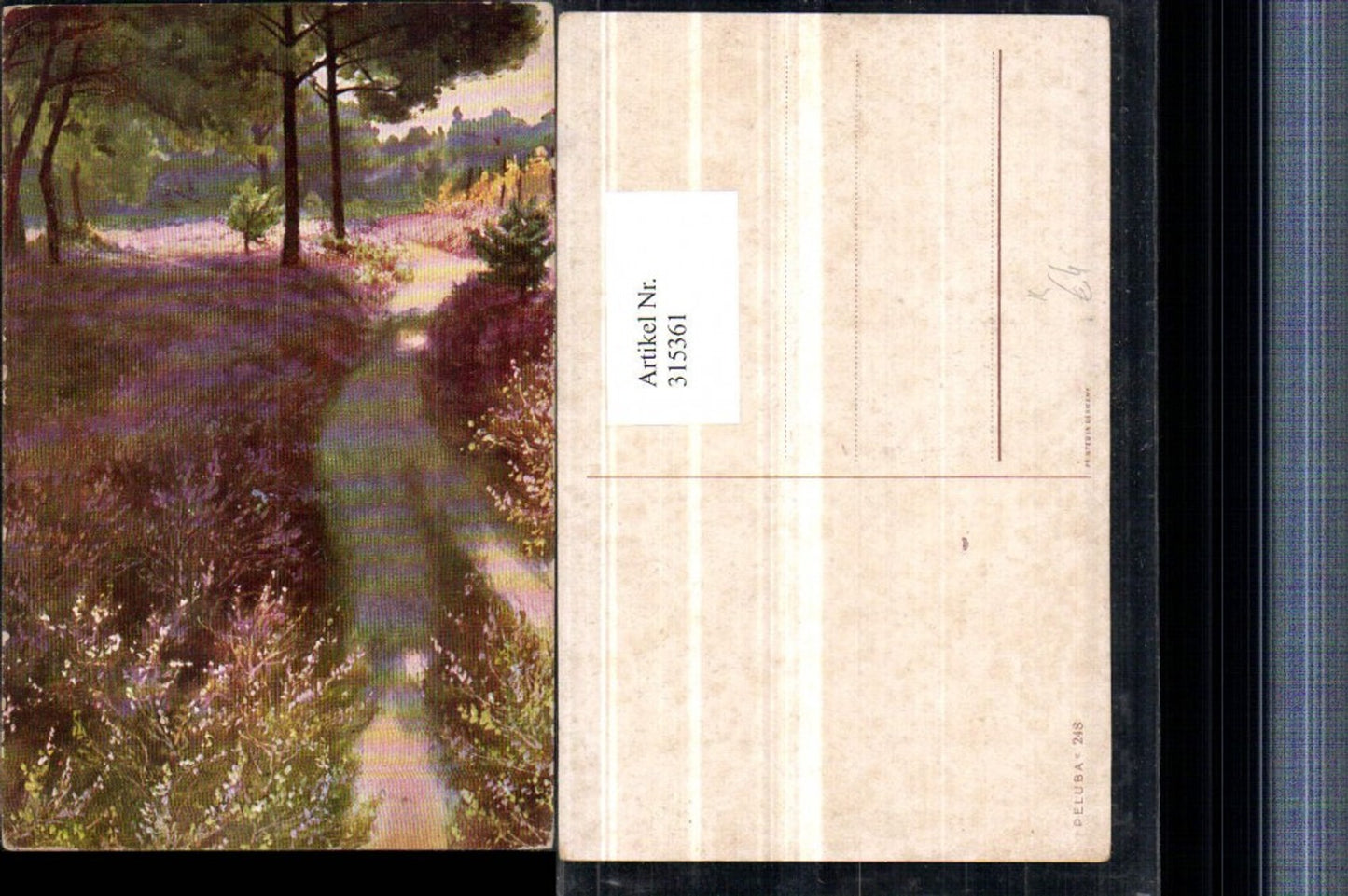 315361,Künstler AK Peluba 248 Landschaft Wegpartie Bäume