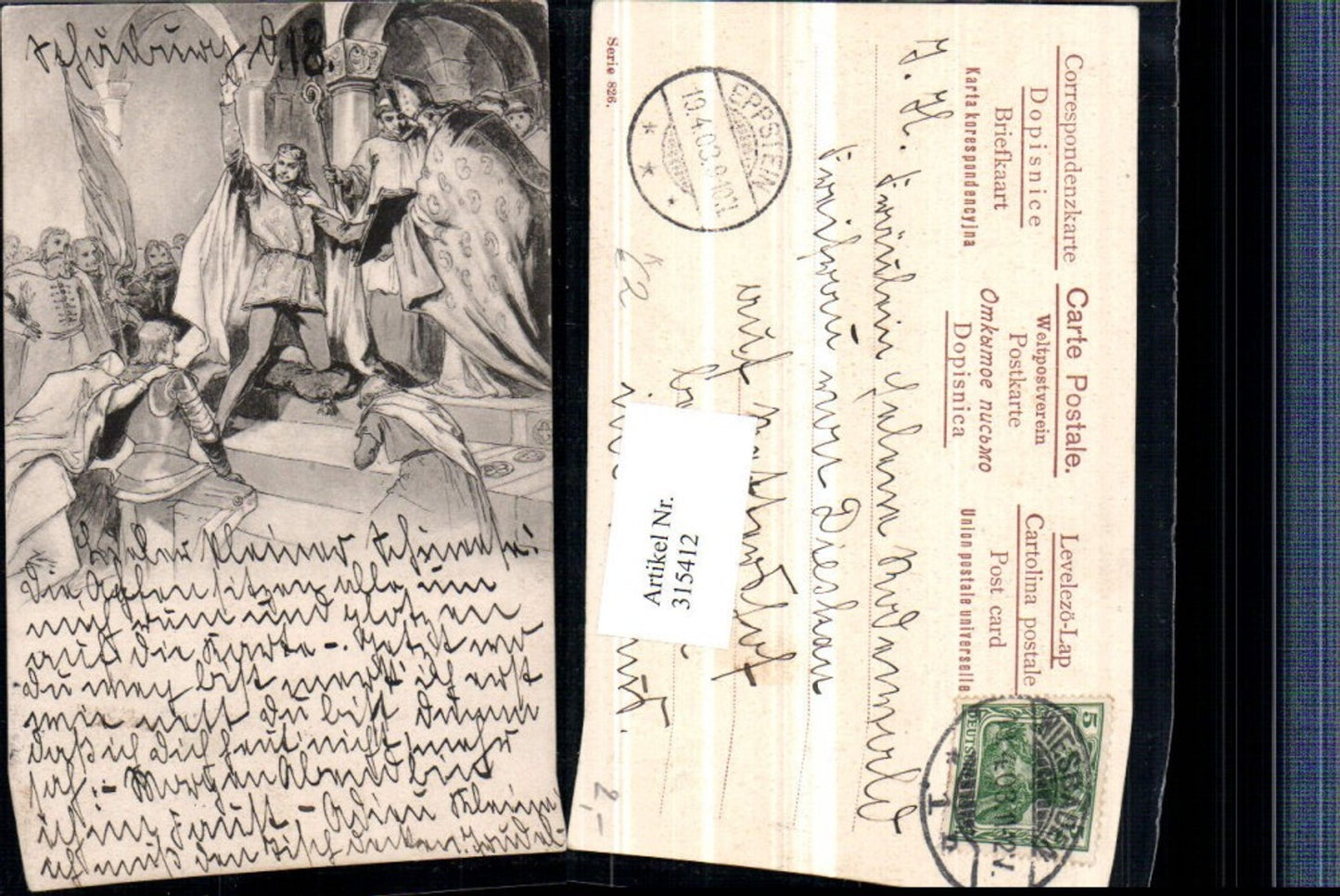 315412,Künstler AK Ritterschlag Ritter König Papst