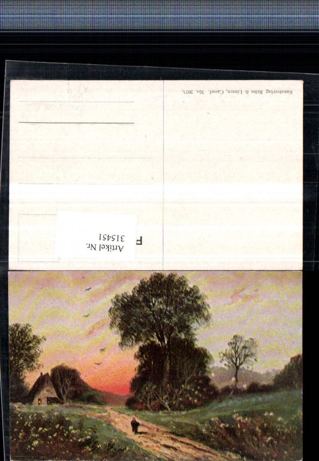 315451,Künstler AK Heinrich Wertheim Landschaft Wegpartie Bäume pub Rehn & Linzen 2075