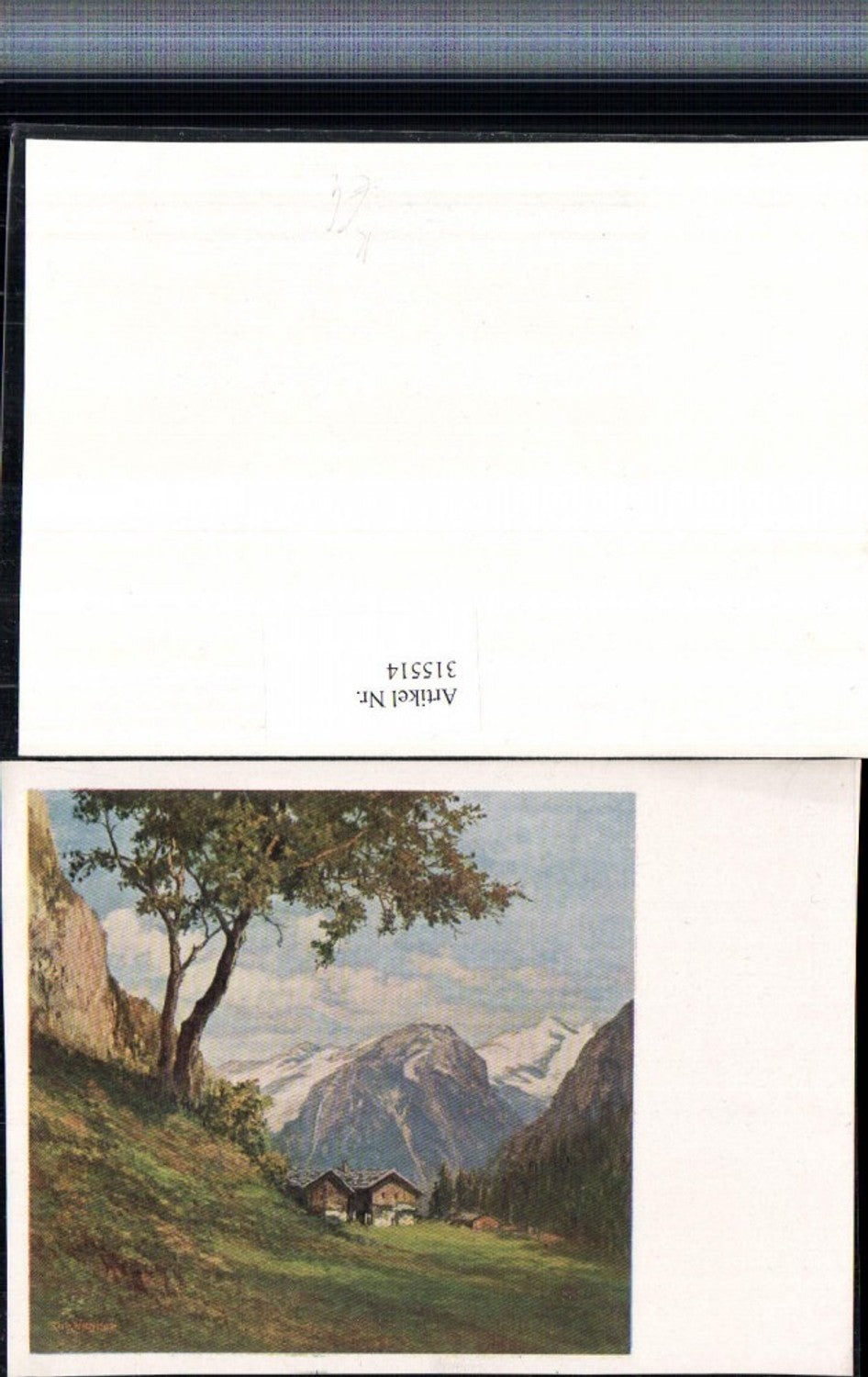 315514,Künstlerkarte Richard Wagner Almhütten Bergkulisse