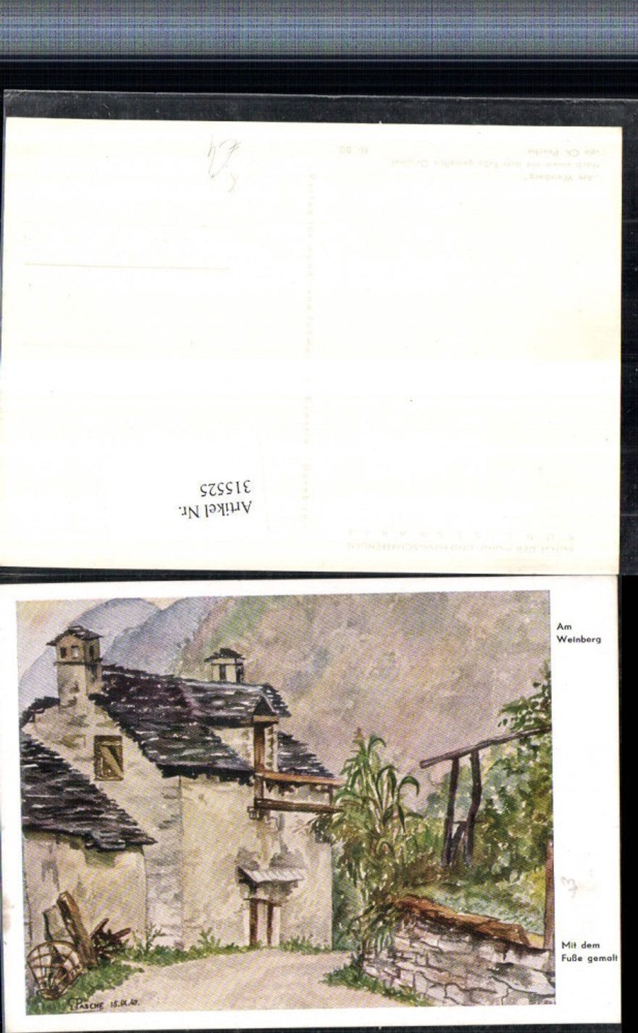 315525,Künstler AK Ch. Pasche Fußgemalt Am Weinberg Partie
