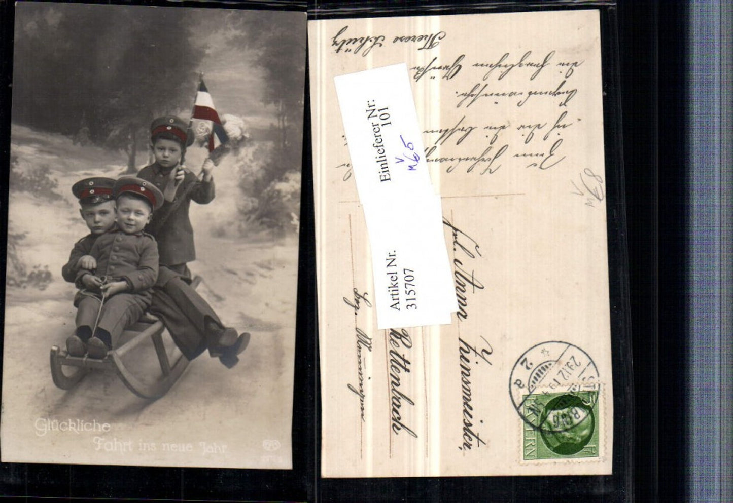315707,Kinder in Uniform Soldaten Kindersoldaten Rodel Schlitten pub EAS 2373/5
