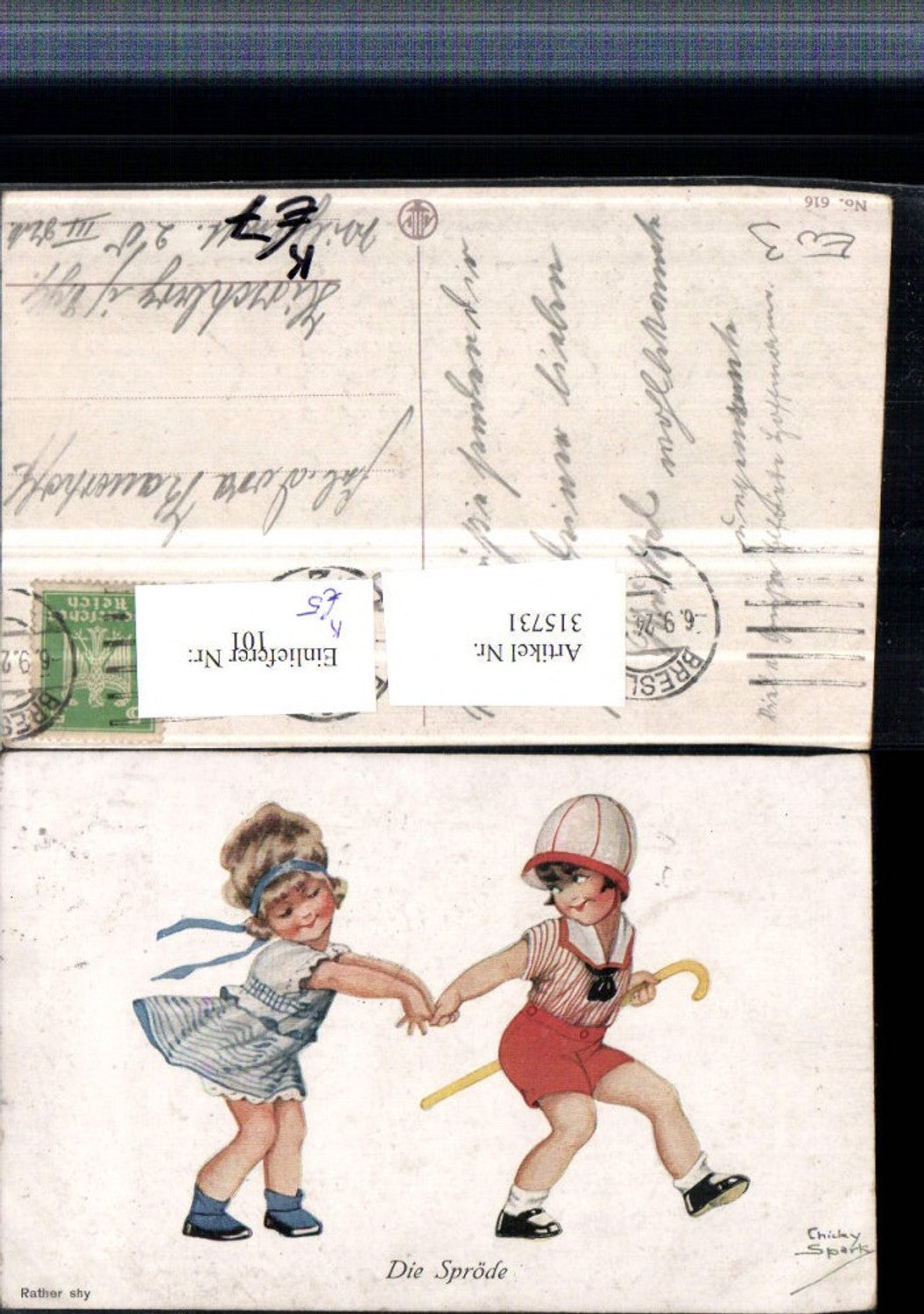315731,Künstler AK Chicky Spark Die Spröde Kinder Humor Stock