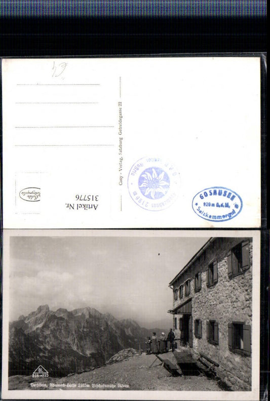 315776,Dachstein Adamek-Hütte Berghütte b. Gosau Bergkulisse