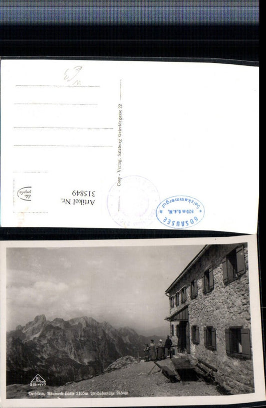 315849,Dachstein Adamek-Hütte Berghütte b. Gosau Bergkulisse