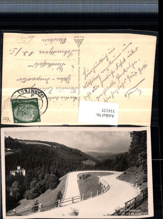 316125,Packstraße m. Schloss Waldenstein b. St. Leonhard im Lavanttal