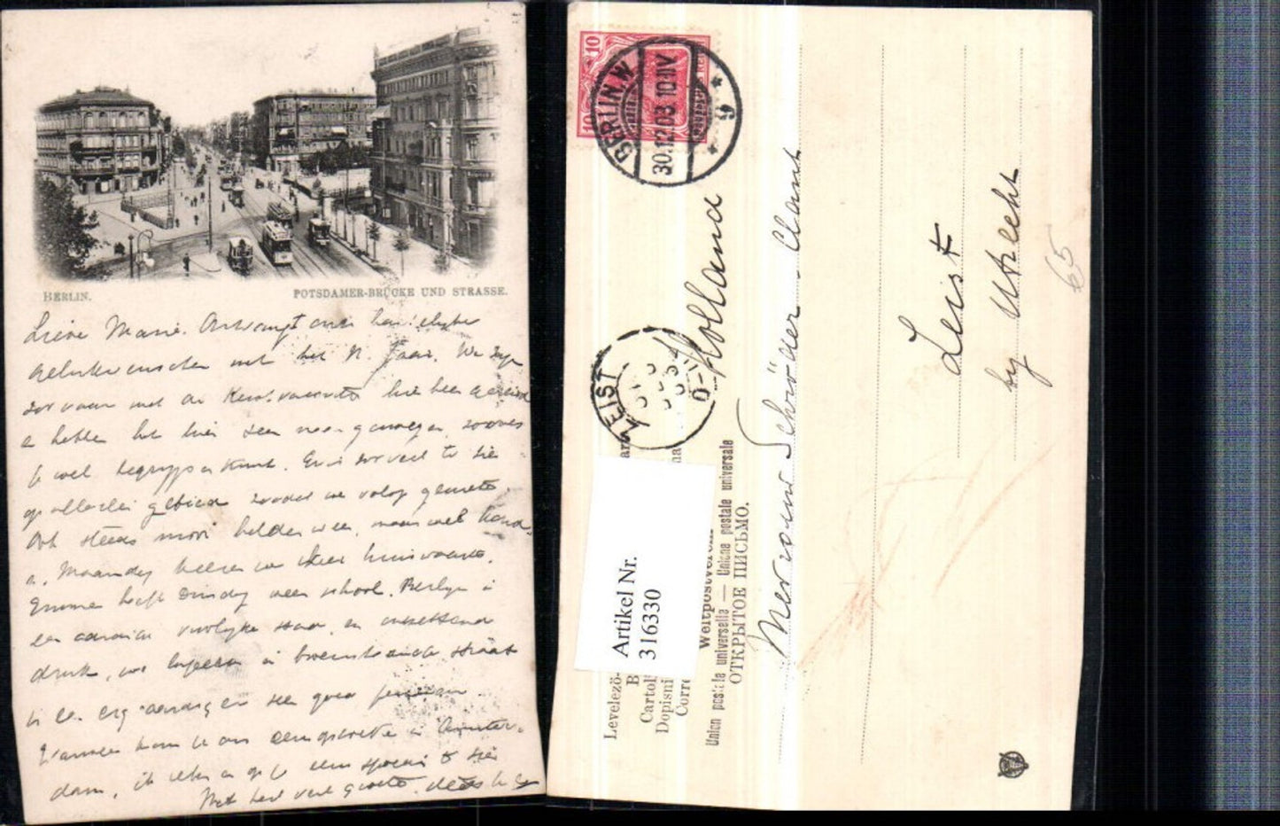 316330,Berlin Potsdamer-Brücke u. Straße Straßenbahnen