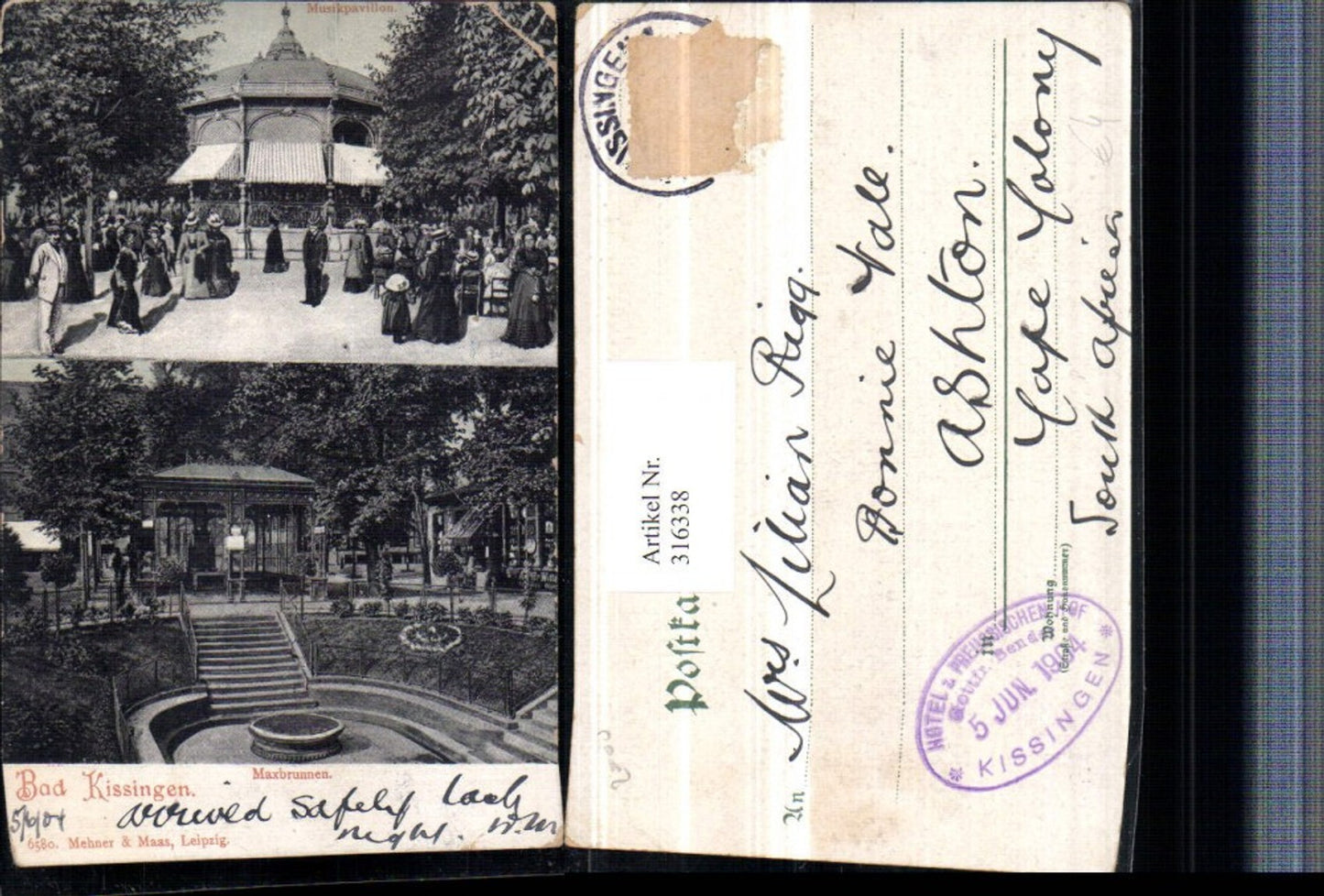 316338,Bad Kissingen Maxbrunnen Musikpavillon Mehrbildkarte
