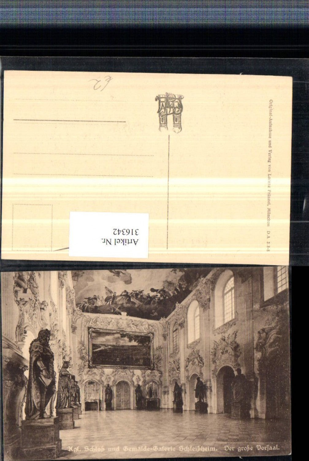 316342,München Königliches Schloss Schleißheim Vorsaal Innenansicht