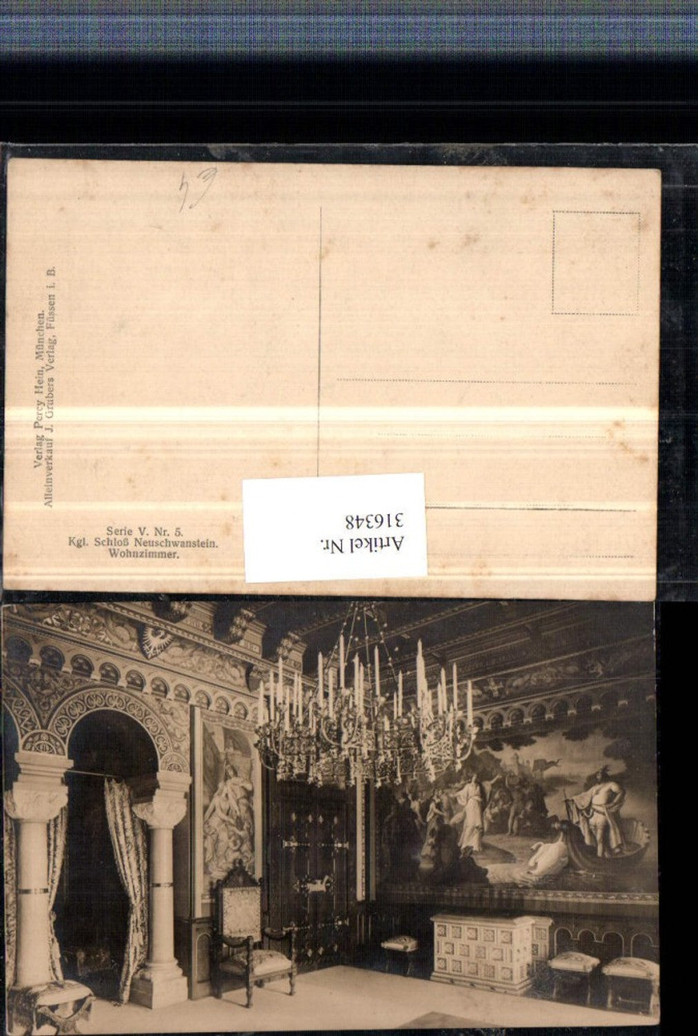 316348,Königliches Schloss Neuschwanstein b. Füssen Wohnzimmer