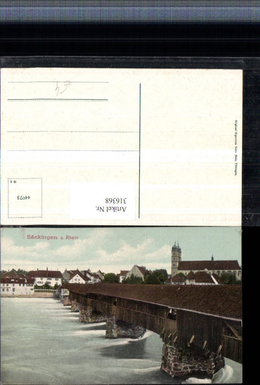 316368,Säckingen am Rhein Teilansicht Kirche Brücke