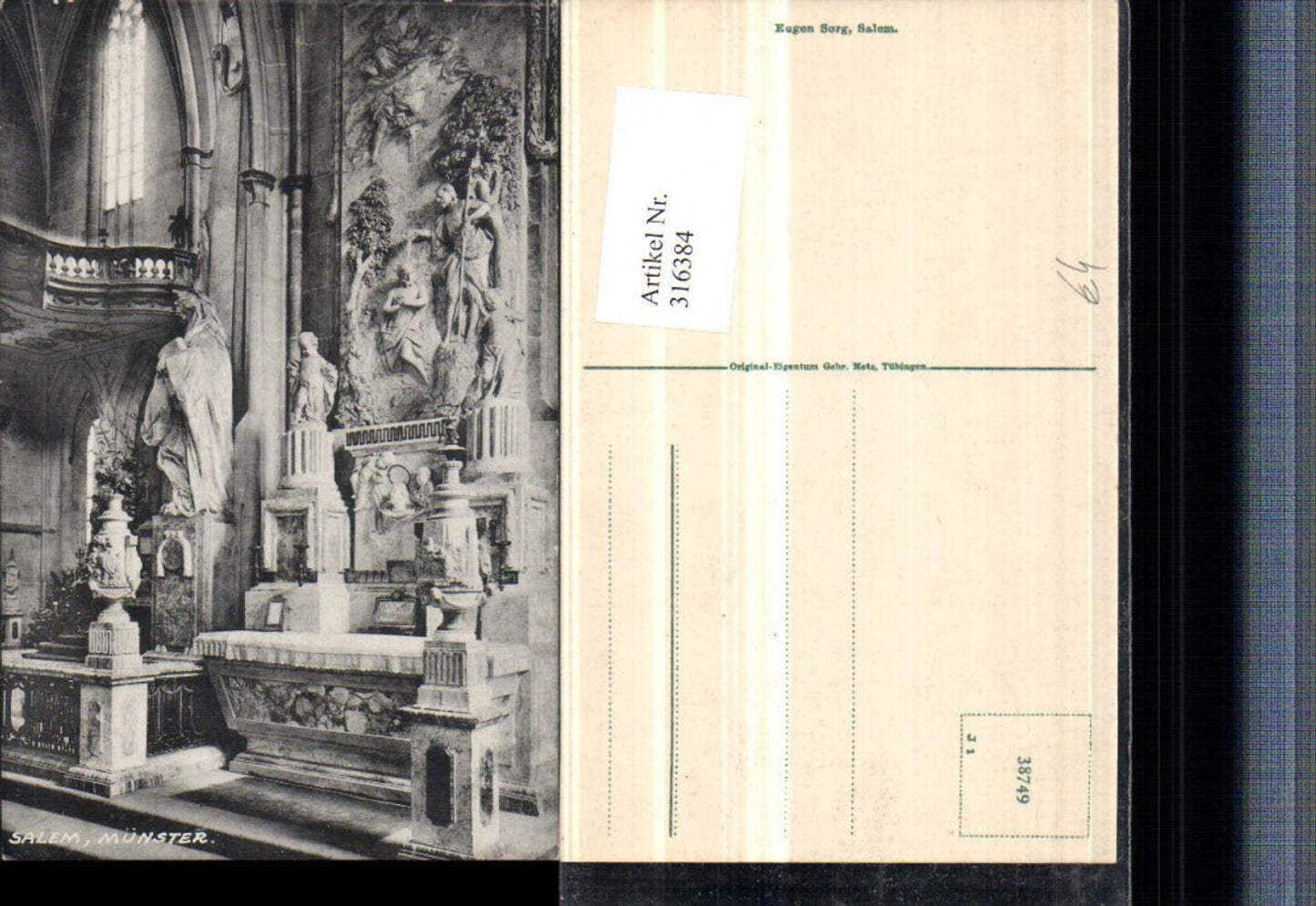 316384,Salem Münster Kirche Innenansicht Altar