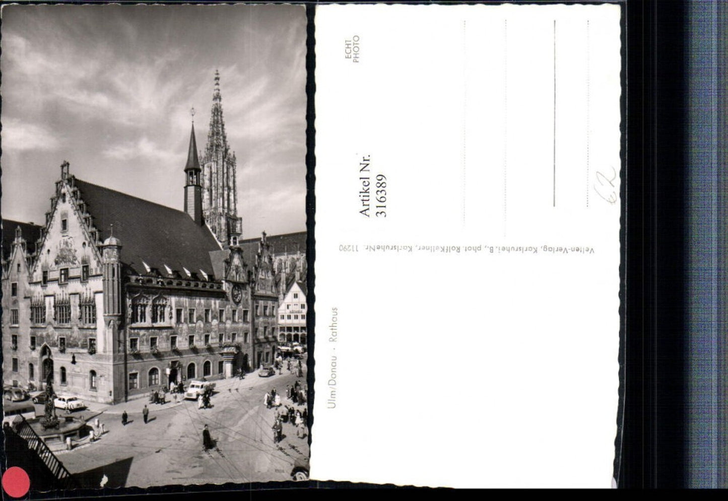 316389,Ulm an d. Donau Rathaus Gebäude Brunnen Kirchenturm