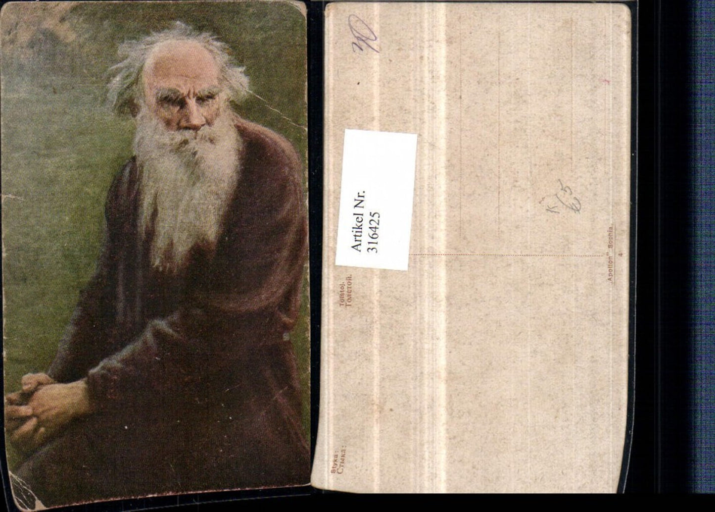 316425,Künstler AK Styka Graf Lew Nikolajewitsch Tolstoi Mann m. Bart Portrait