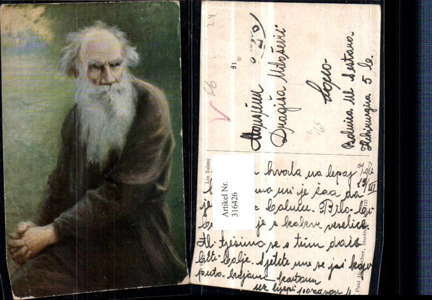 316426,Künstler AK Jan Styka Graf Lew Nikolajewitsch Tolstoi Portrait pub Paul Heckscher 125