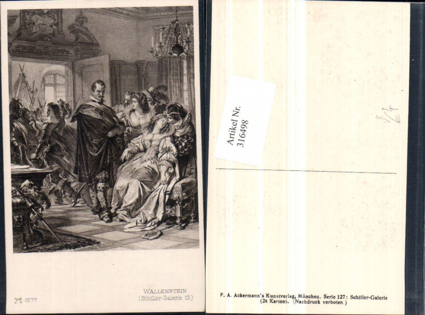 316498,Künstler AK Wallenstein Personen Schwert pub A. Ackermann 1577