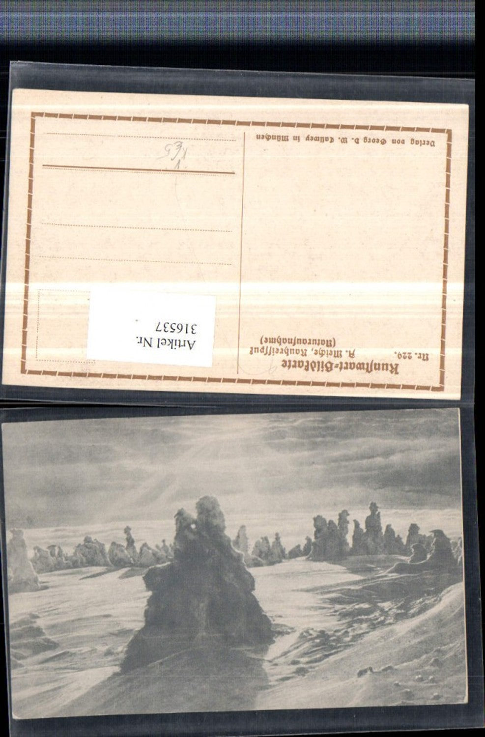 316537,Künstler AK A. Meiche Rauhreifspuk Winterlandschaft pub Kunstwart-Bildkarte 229