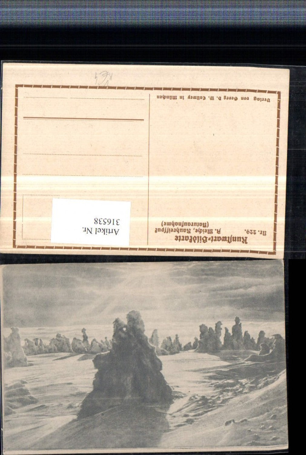 316538,Künstler AK A. Meiche Rauhreifspuk Winterlandschaft pub Kunstwart-Bildkarte 229