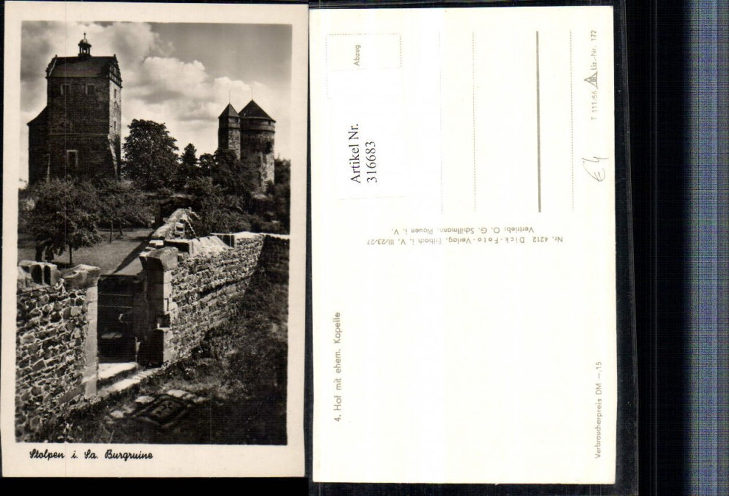 316683,Stolpen in Sachsen Burgruine Hof m. Kapelle