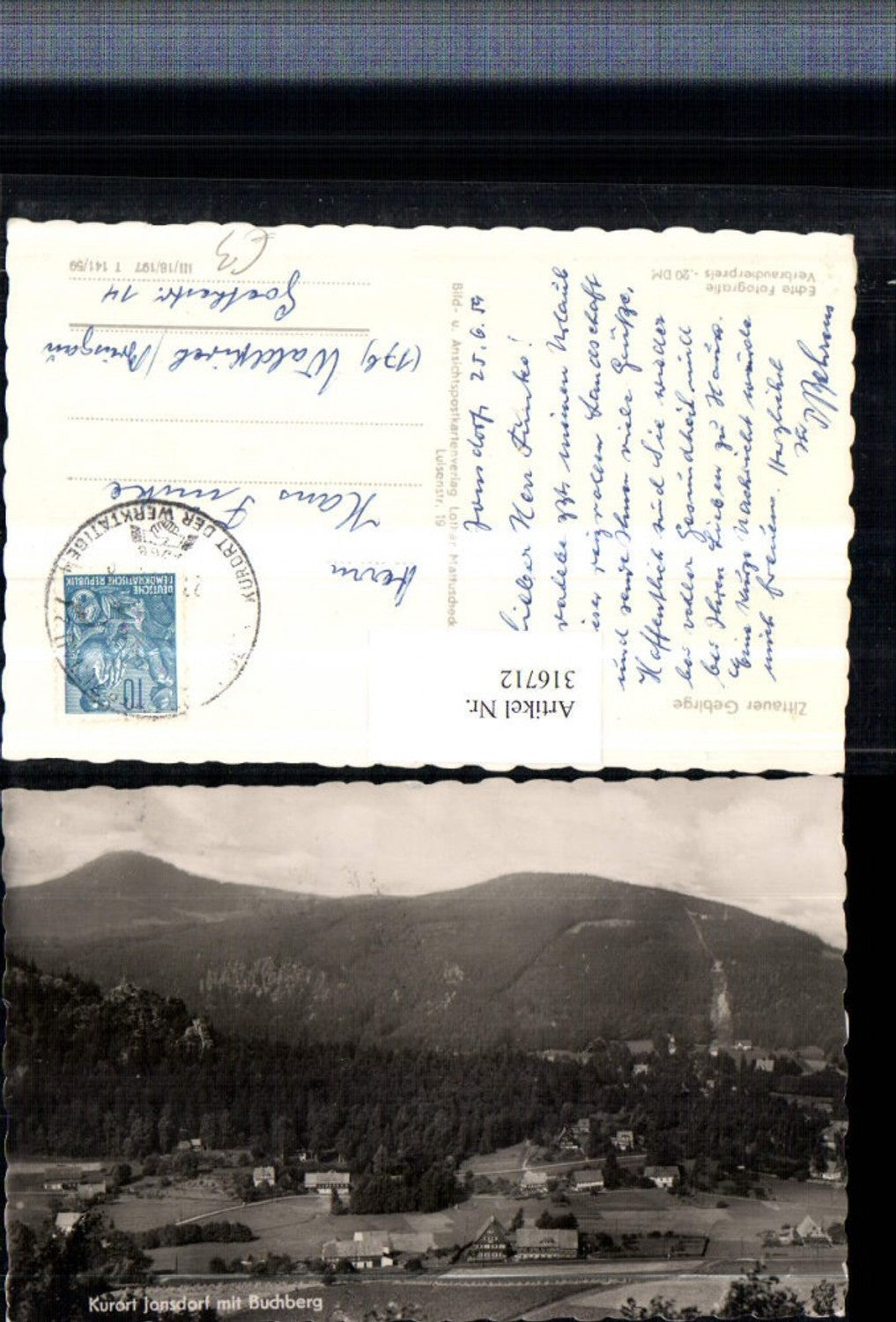 316712,Zittauer Gebirge Jonsdorf Teilansicht m. Buchberg