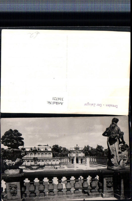 316721,Foto AK Dresden Zwinger Statue Fontänen