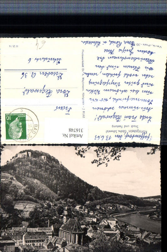 316748,Königstein Teilansicht Kirche m. Festung