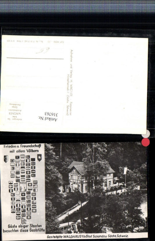 316763,Gaststätte Waldhäusl b. Bad Schandau Länder Wappen
