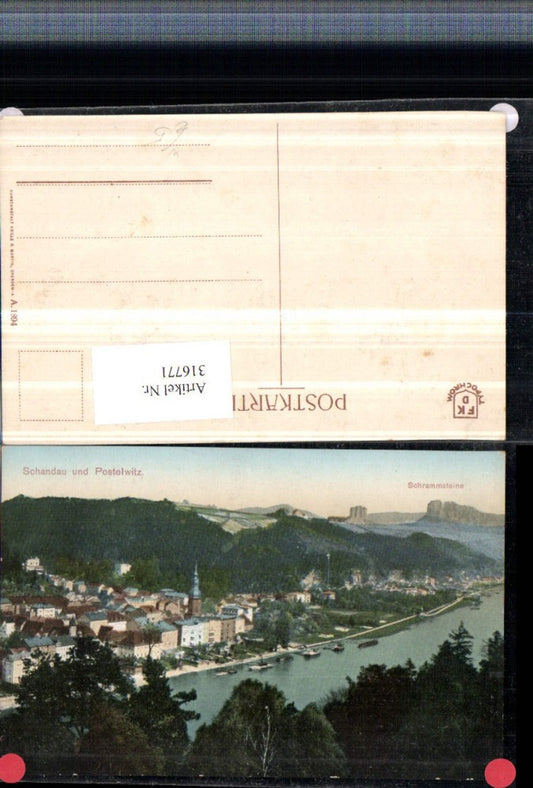 316771,Schandau u. Postelwitz Totale m. Schrammsteine