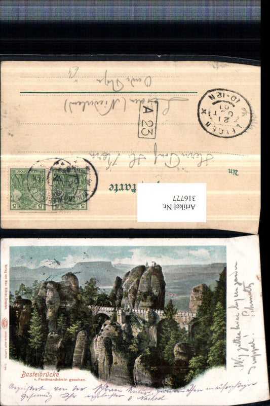 316777,Basteibrücke Brücke b. Rathen vom Ferdinandstein gesehn