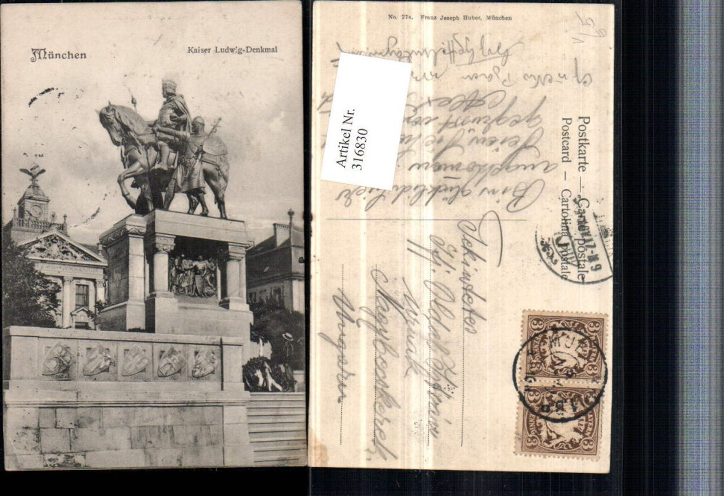 316830,München Kaiser Ludwig-Denkmal pub Franz Joseph Huber 274
