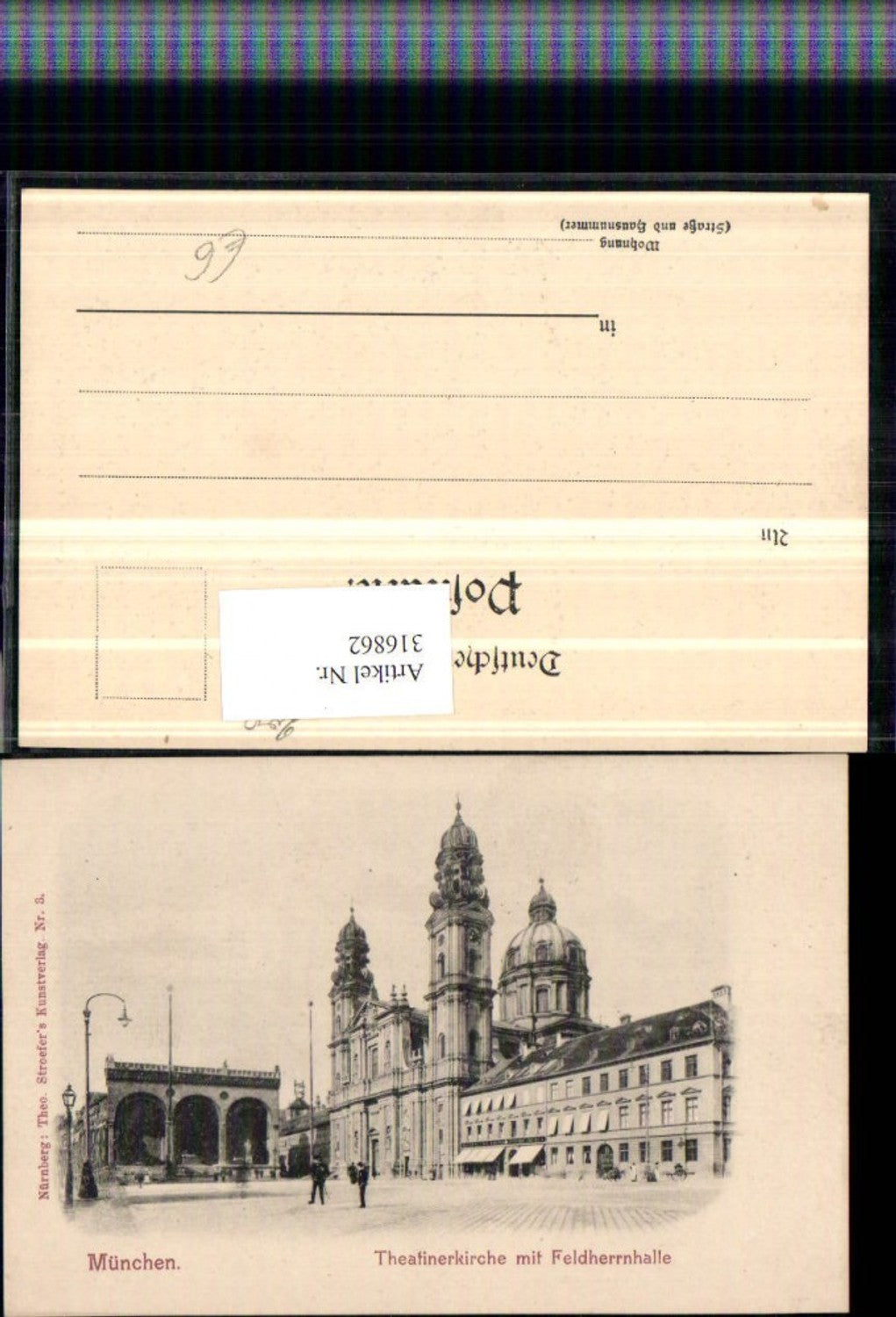 316862,München Theatinerkirche Kirche m. Feldherrnhalle