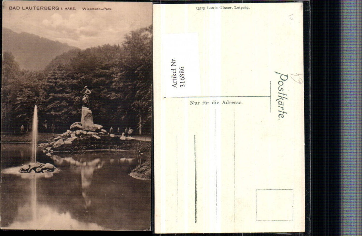 316886,Bad Lauterberg im Harz Wissmann-Park Fontäne Statue