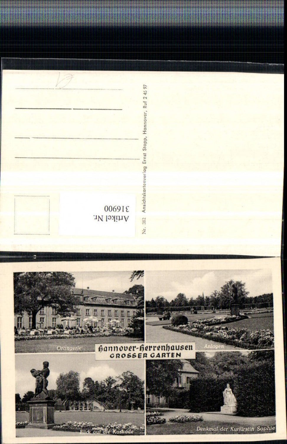 316900,Hannover Herrenhausen Großer Garten Orangerie Anlagen Denkmal Mehrbildkarte