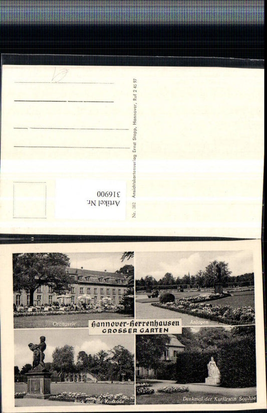 316900,Hannover Herrenhausen Großer Garten Orangerie Anlagen Denkmal Mehrbildkarte