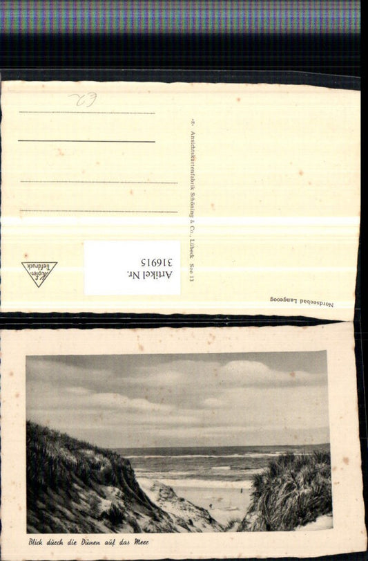 316915,Nordseebad Langeoog Blick durch die Dünen auf d. Meer