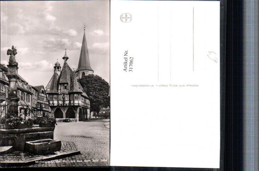 317062,Michelstadt im Odenwald Rathaus Brunnen Kirchenturm