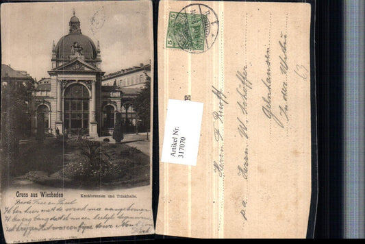 317070,Gruß aus Wiesbaden Kochbrunnen u. Trinkhalle