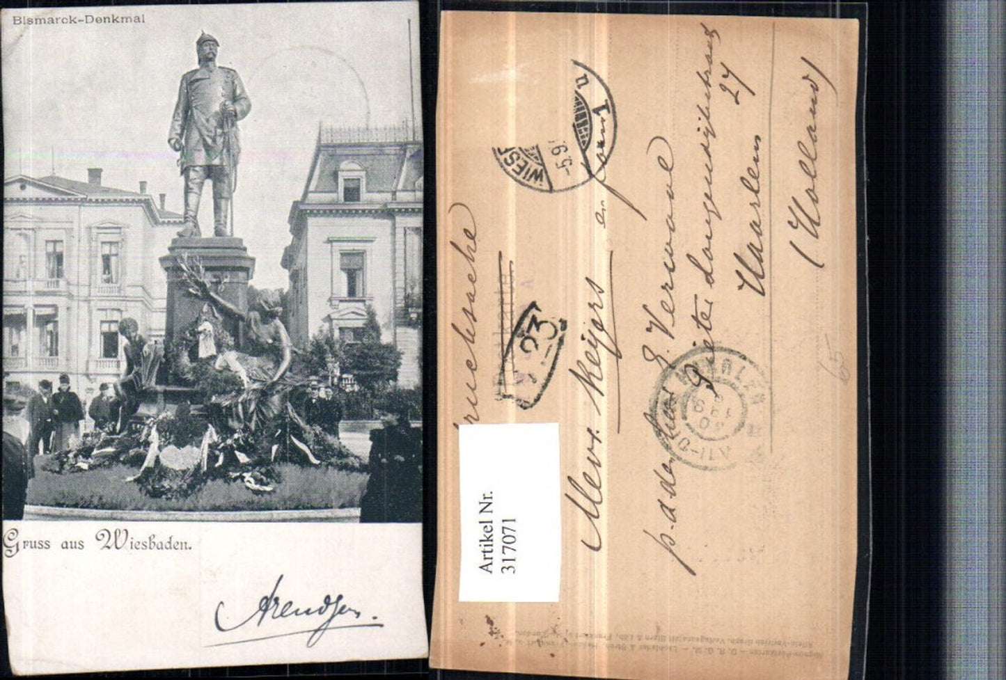 317071,Gruß aus Wiesbaden Bismarck-Denkmal
