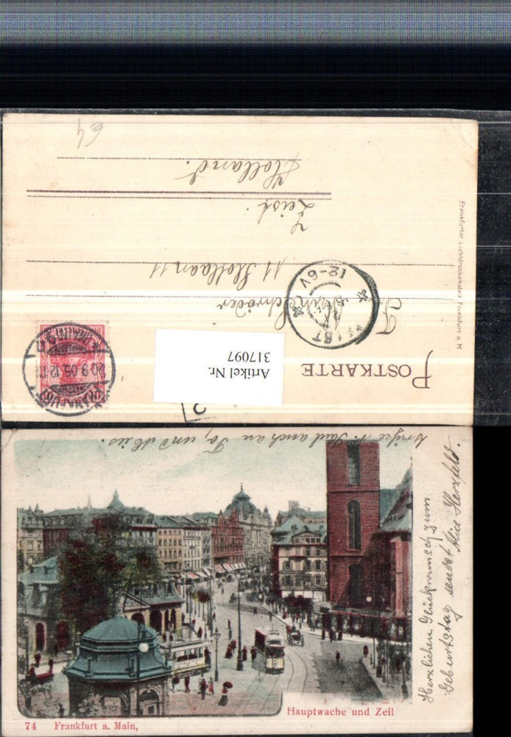 317097,Frankfurt am Main Hauptwache u. Zeil Straßenbahnen Kirche
