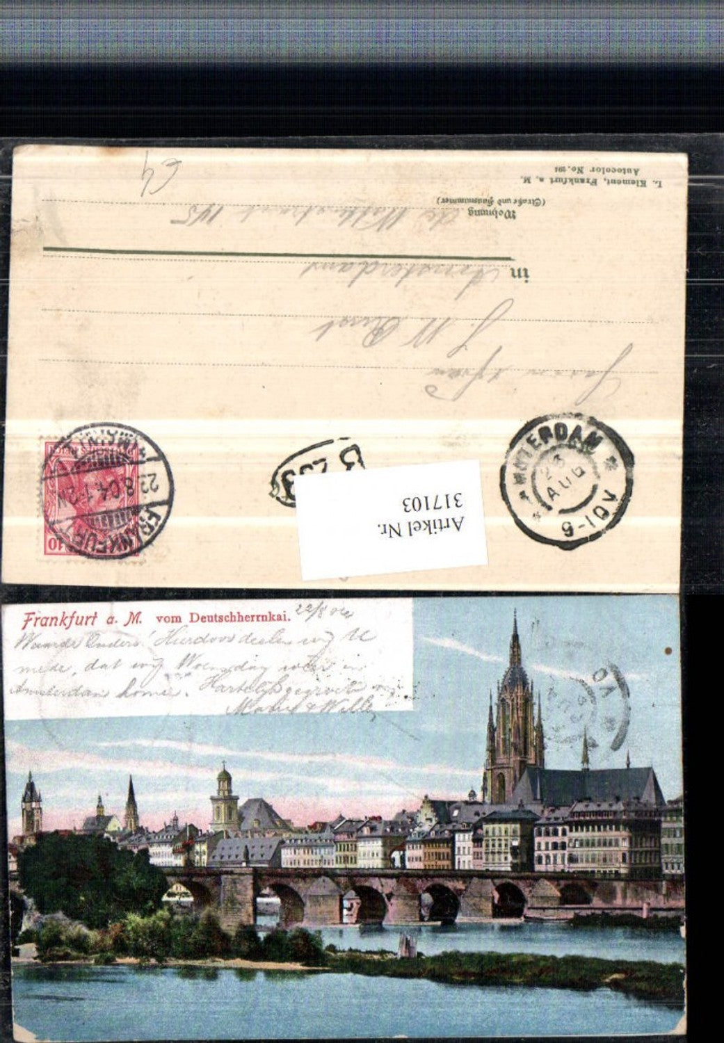 317103,Frankfurt am Main Teilansicht vom Deutschherrnkai Brücke Dom