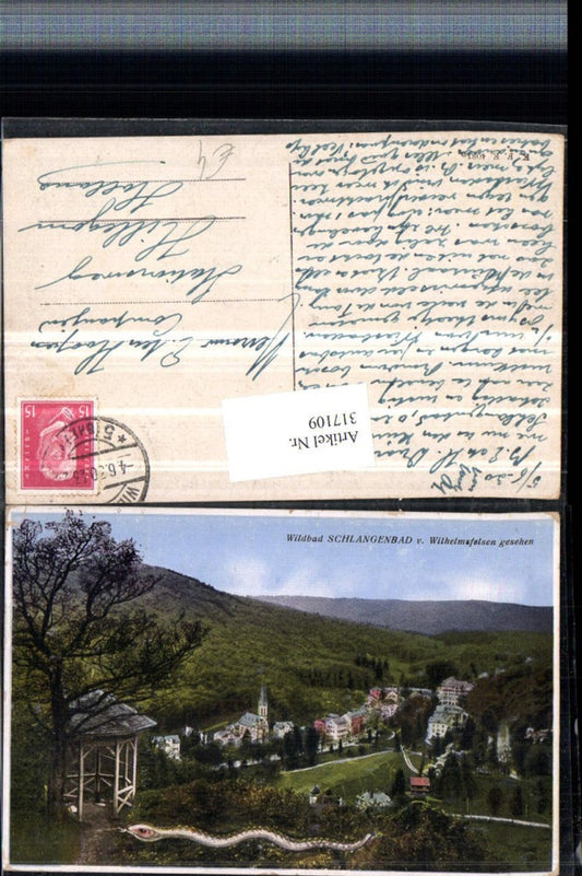 317109,Bad Schlangenbad Totale vom Wilhelmsfelsen Pavillon Schlange