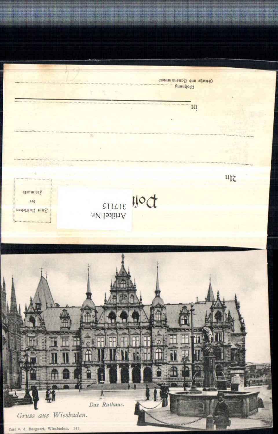 317115,Gruß aus Wiesbaden Rathaus Brunnen