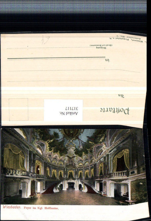 317117,Wiesbaden Königliches Hoftheater Foyer Innenansicht