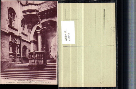 317142,Duisburg Treppenhaus in Rathaus Brunnen