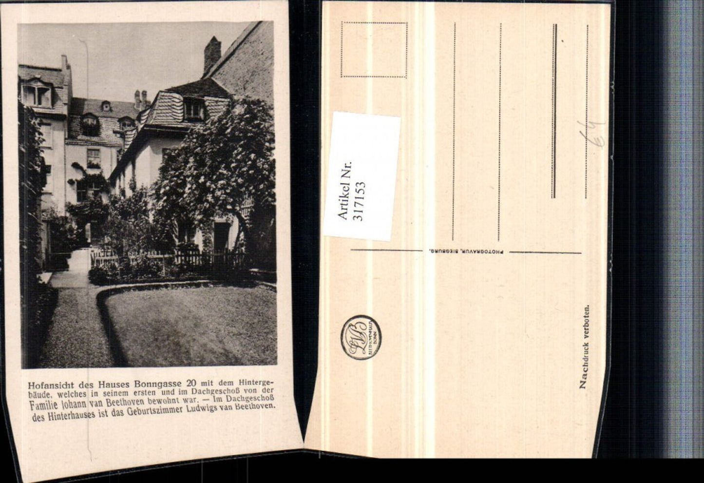 317153,Bonn am Rhein Beethovens Geburtshaus Hofansicht des Hauses