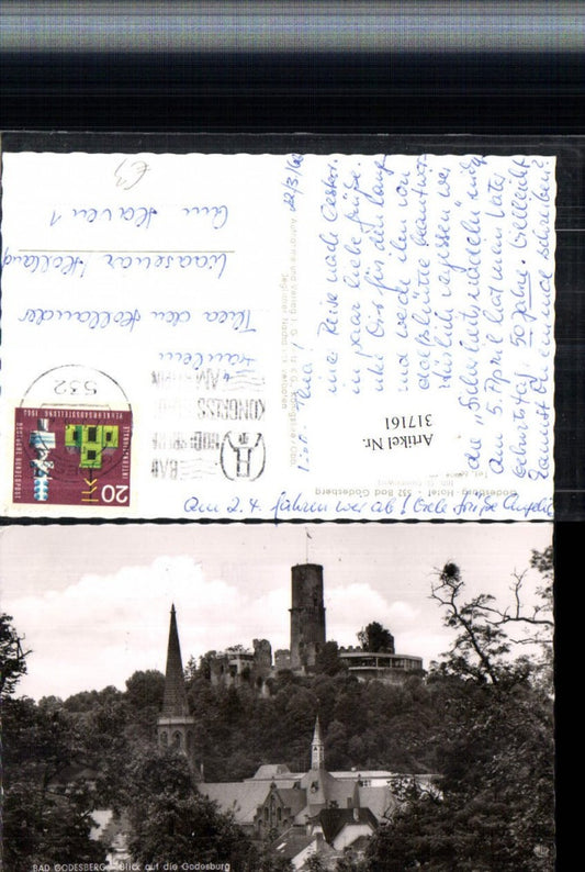 317161,Bad Godesberg Kirche Blick auf d. Godesburg