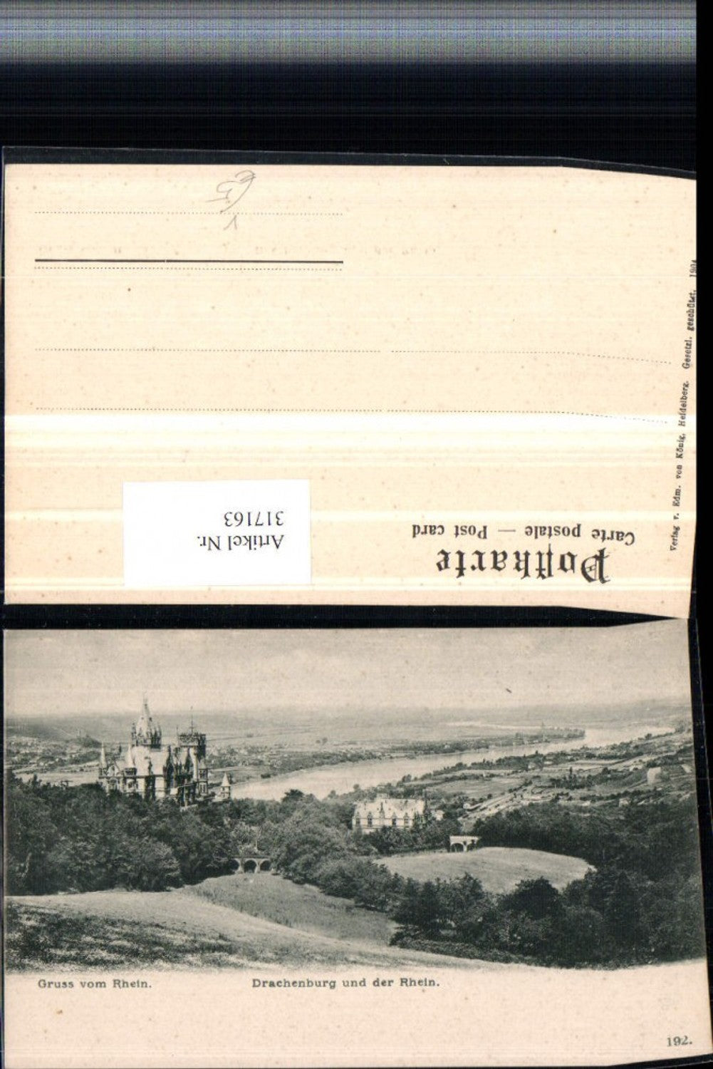 317163,Gruß v. Rhein Drachenburg b. Königswinter pub Edmund v. König